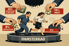Kaskade des Schweißes: Warum Fleiß in Deutschland zum Minusgeschäft wird Hamsterrad mit Goldrand: Die Illusion des Nettolohns